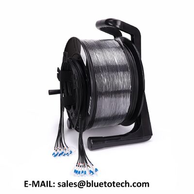 야외 8코어 아머드 광섬유 패치 코드 LC-LC 6.0mm 단일 모드 플라스틱 드럼 광섬유 점퍼 8파이버 LC/UPC-LC/UPC 플라스틱 케이블 릴